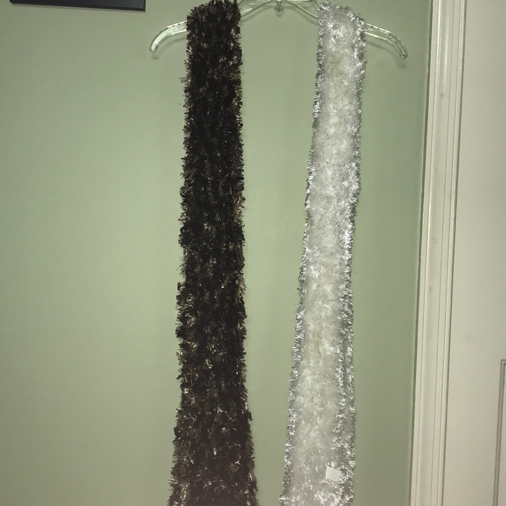 2 super soft plush scarves! Like new!!!